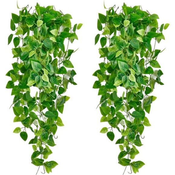 Artificial hanging plants vines fake ivy garlands greenery wall home decor set - Picture 1 of 7